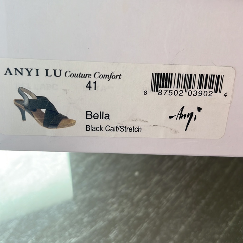 Anyi Lu “Bella” Black Sandals 41 11